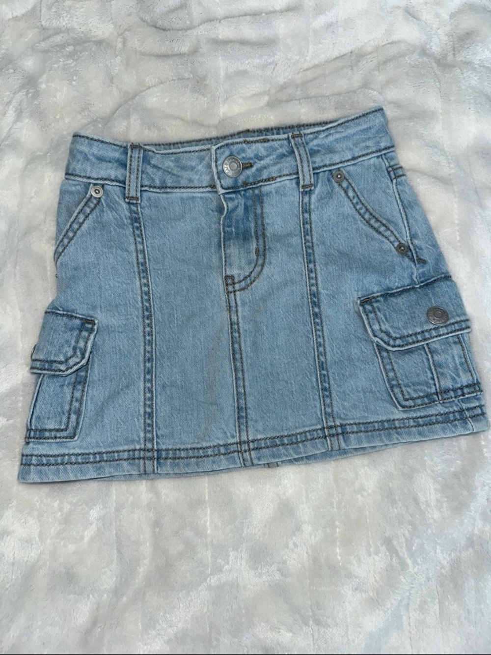 Cat & Jack Light Blue Denim Cargo Mini Skirt